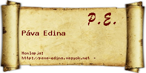Páva Edina névjegykártya