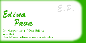edina pava business card