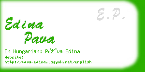 edina pava business card